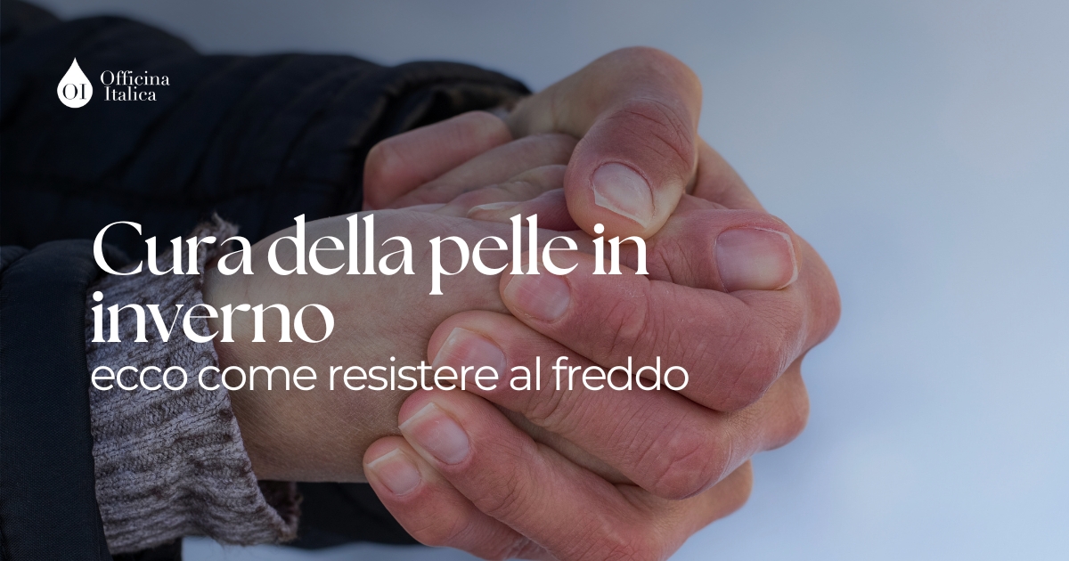 cura della pelle in inverno: persona con mani fredde