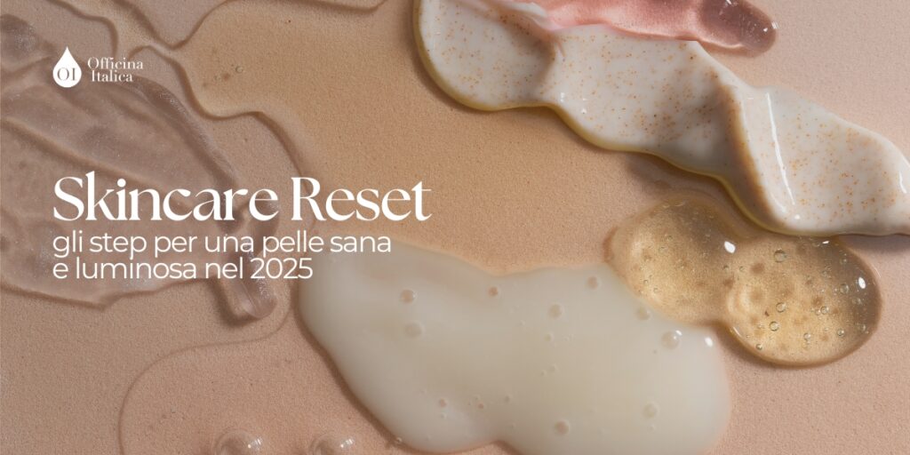 skincare reset creme su superficie rosa carne